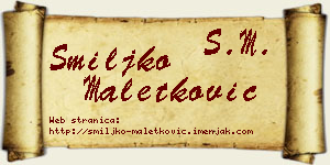 Smiljko Maletković vizit kartica